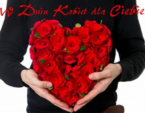 Serce z bukietu róż dla kobiet